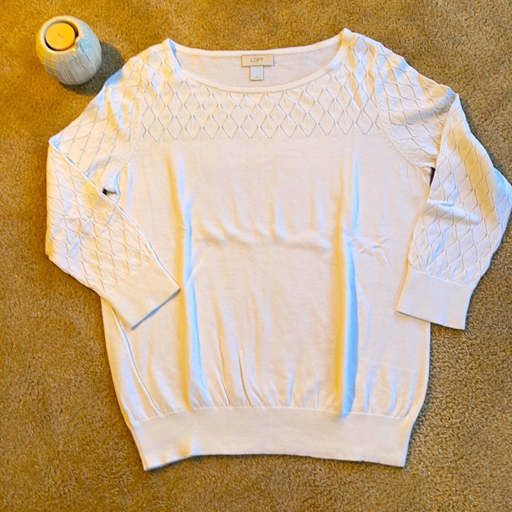 ⛄️Loft Cream Cotton Sweater - Large